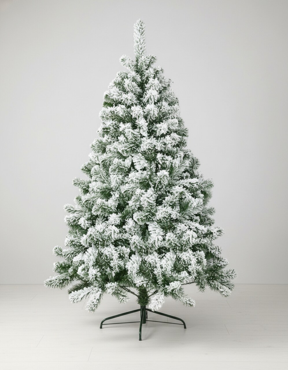 4 Ft Snow Flocked Artificial Christmas Tree with Hinged Branches and Metal Stand